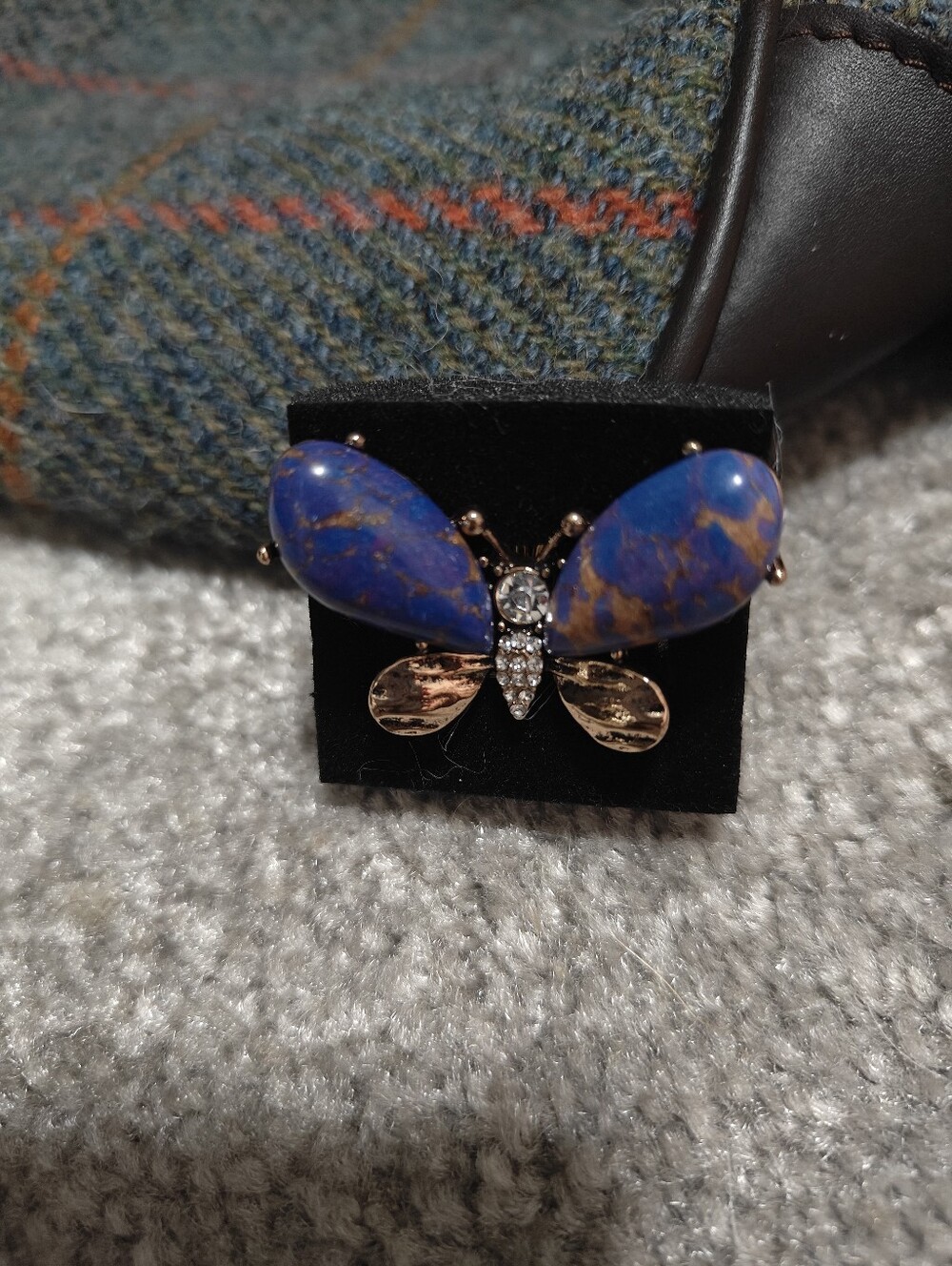 Butterfly Statement Brooch in Blue and Gold